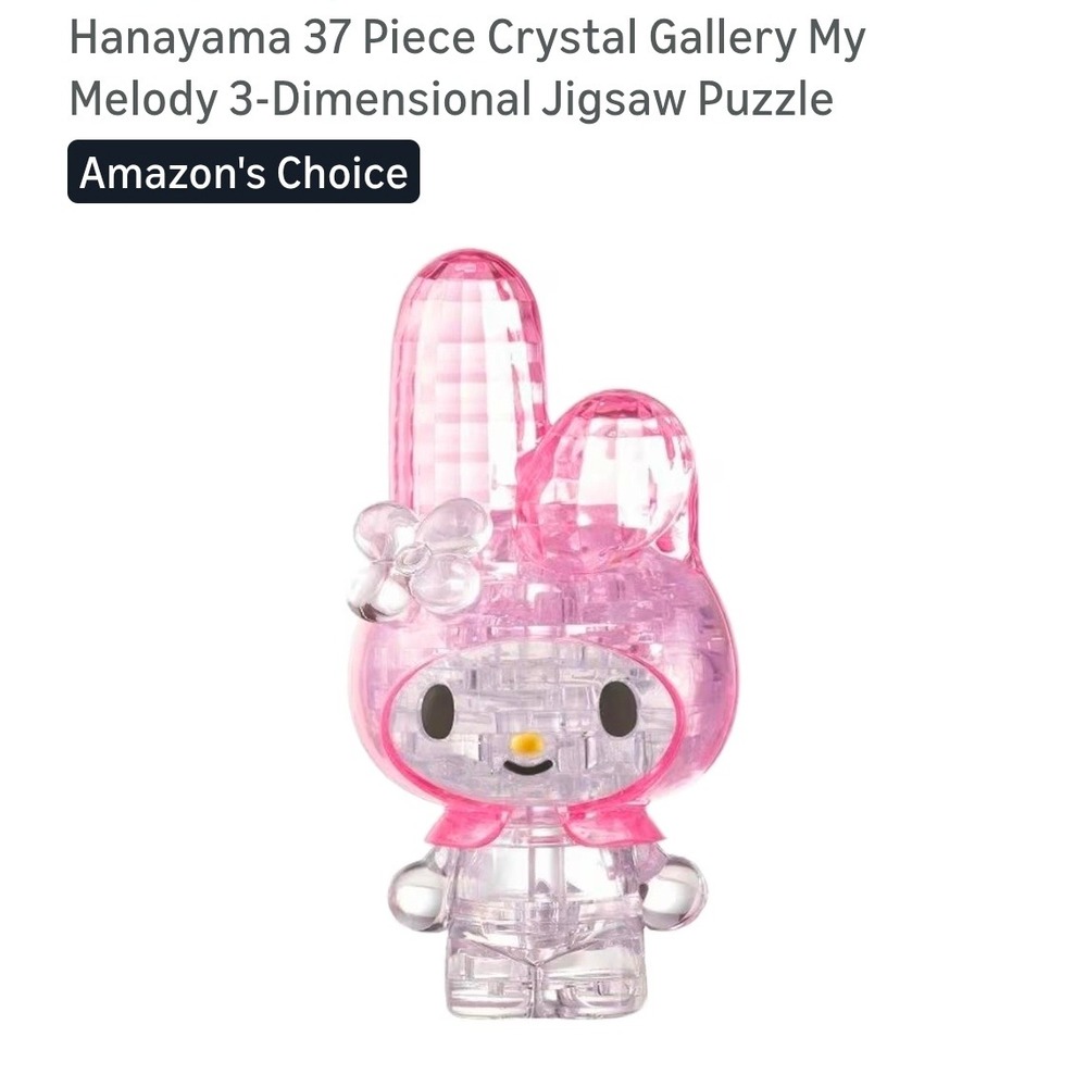 Hanayama Sanrio My Melody 37 Piece Crystal‎ Gallery 3D Jigsaw Puzzle Pink Toy